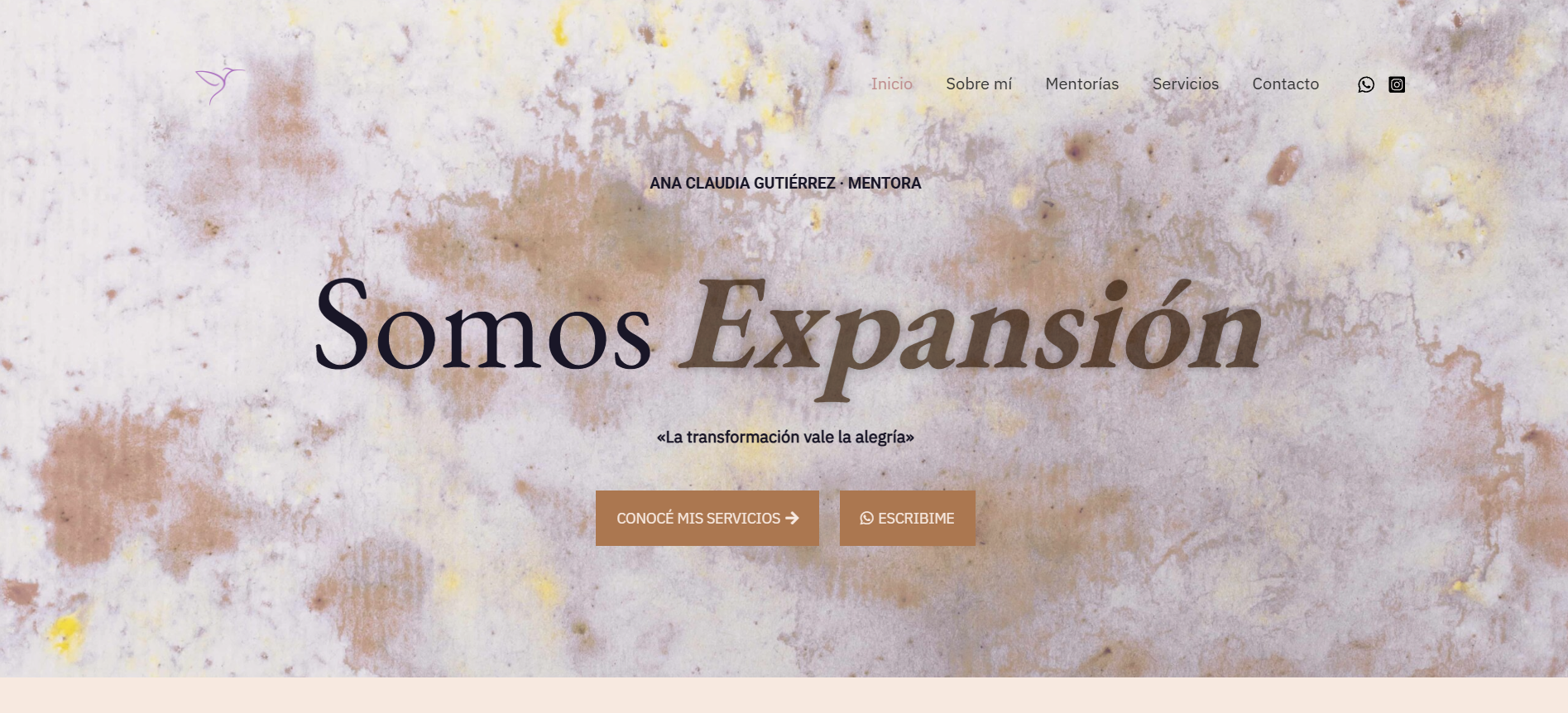 Sitio web Ana Claudia Gutiérrez — mentora